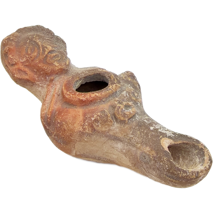 Hellenistic Clay Oil Lamp - Bust of a Greek Goddess - 3rd Century B.C