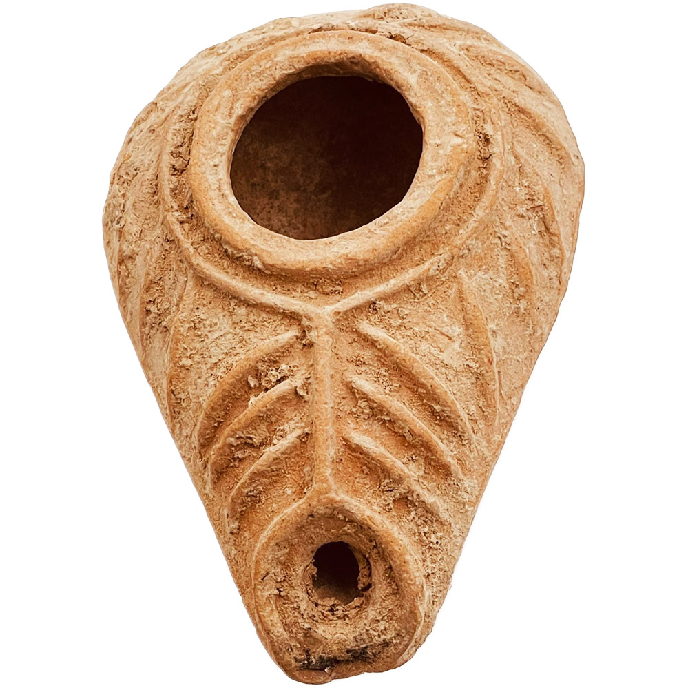 Byzantine Oil Lamp with Decorated Nozzle A