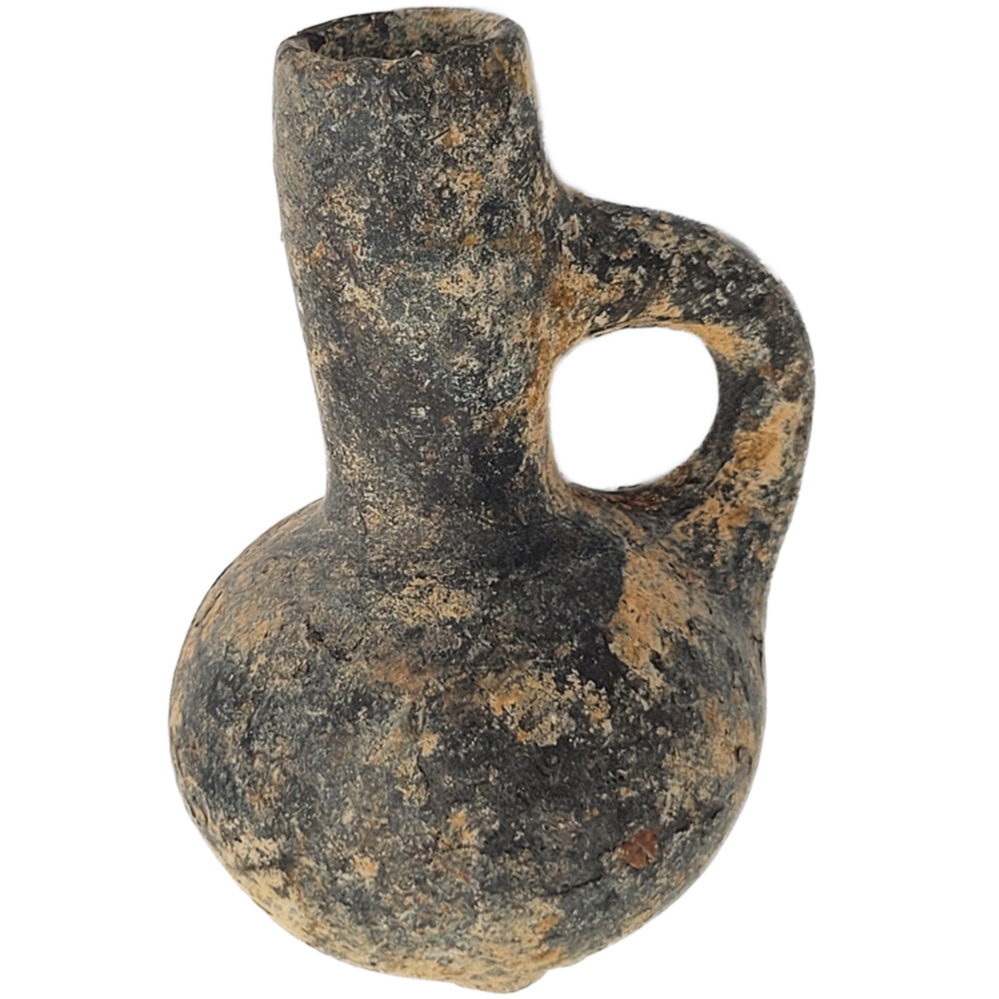 First Temple Period Small Black Juglet - Jerusalem
