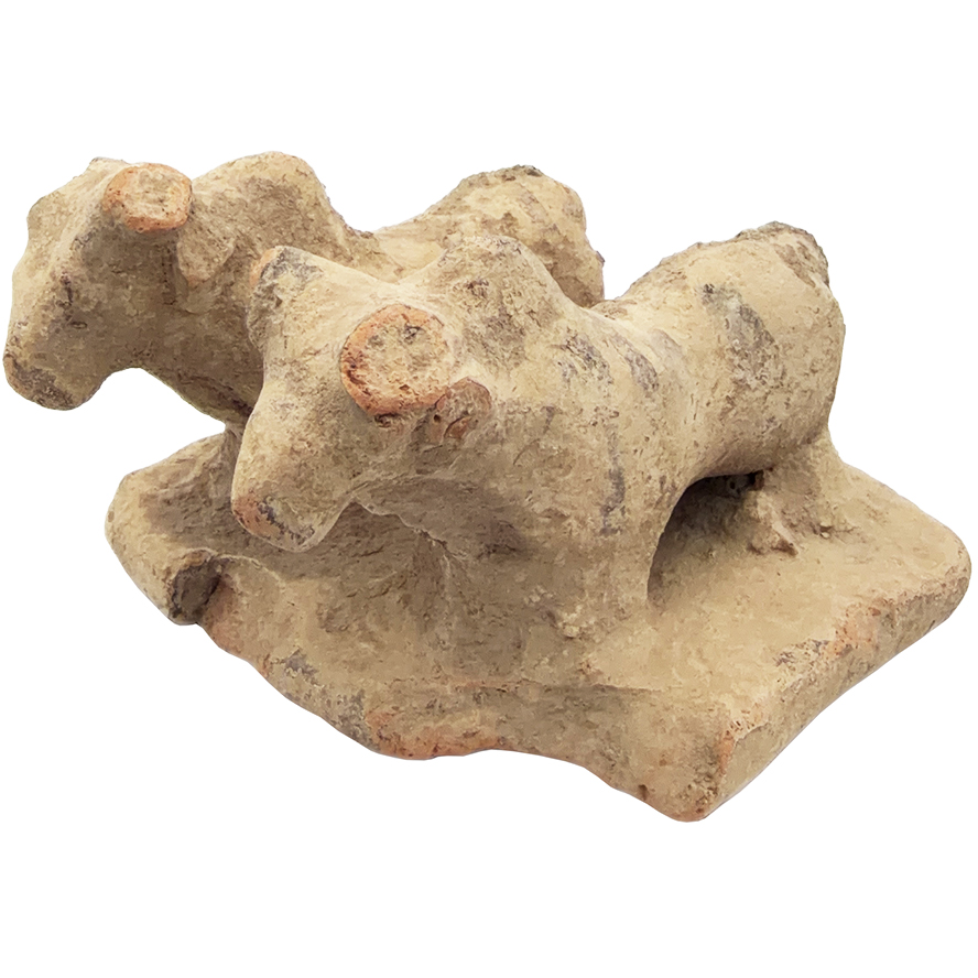 Twin Canaanite Clay Bulls - Found in Israel