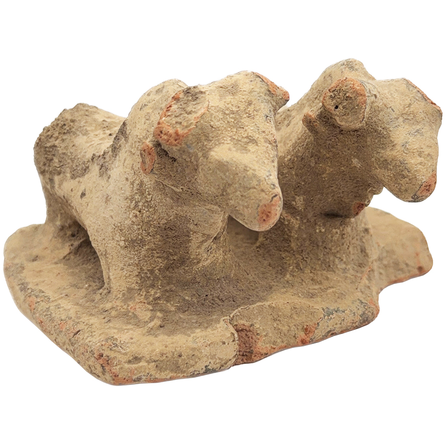 Twin Canaanite Clay Bulls - Found in Israel