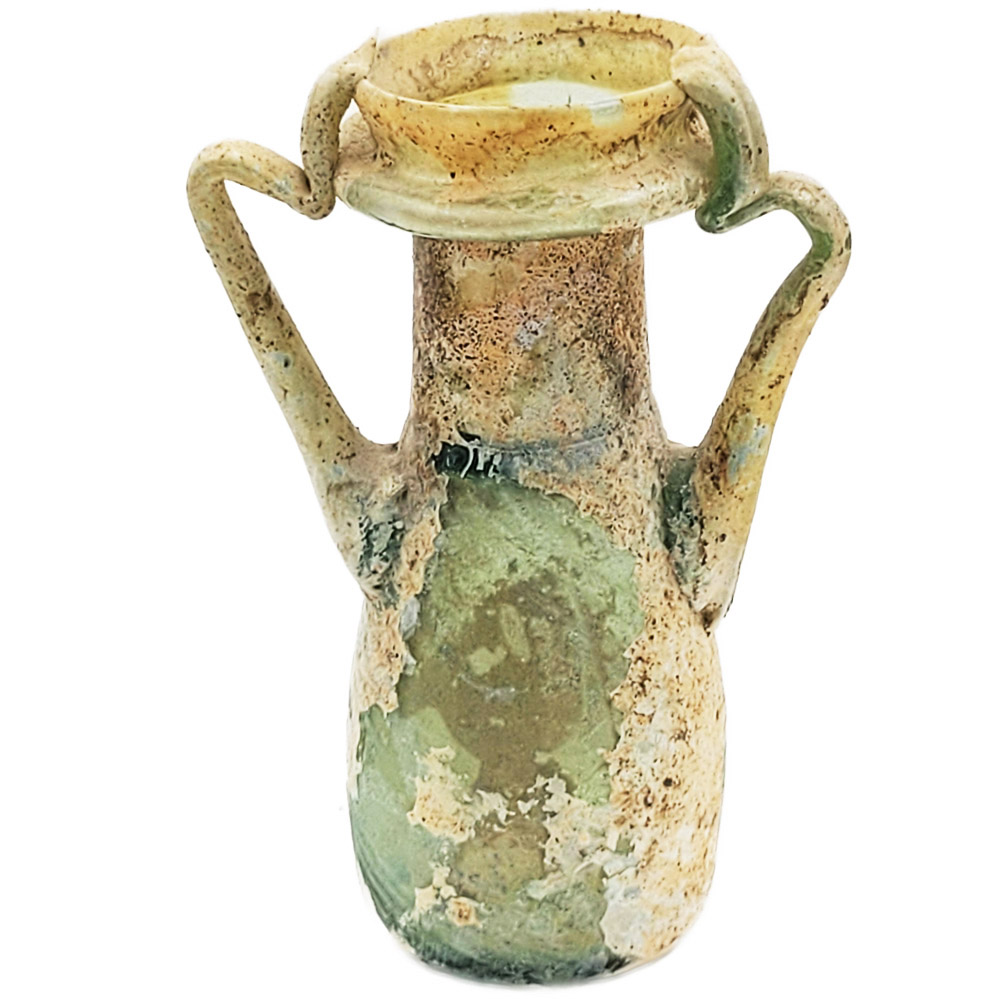 Glass Amphoriskos Roman Period Perfume With Handles
