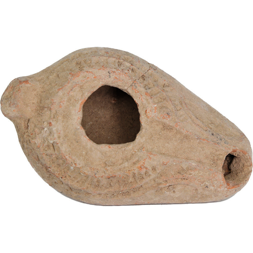 Early Christian oil lamp - top view