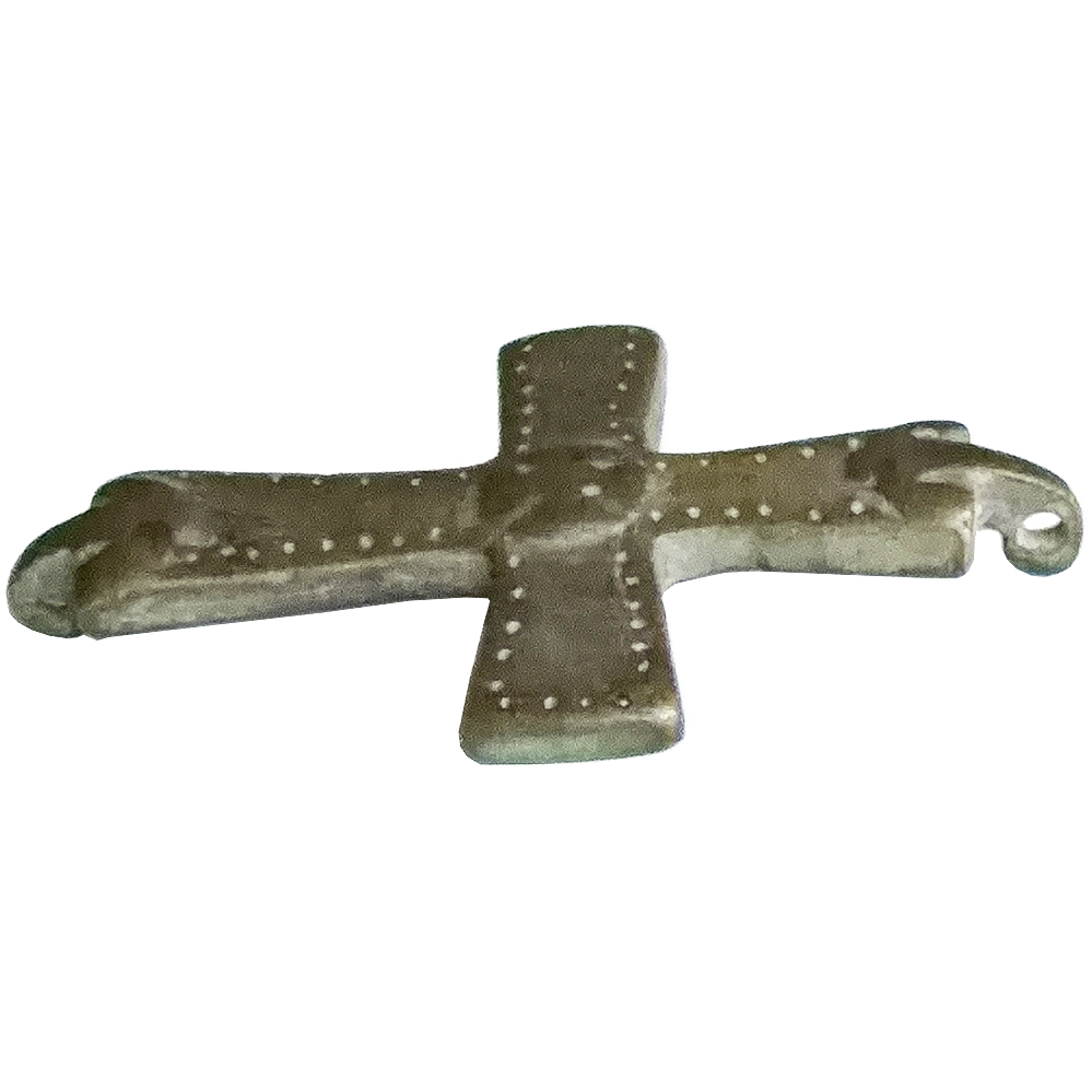 Bronze Byzantine Cross - Decorated - side view