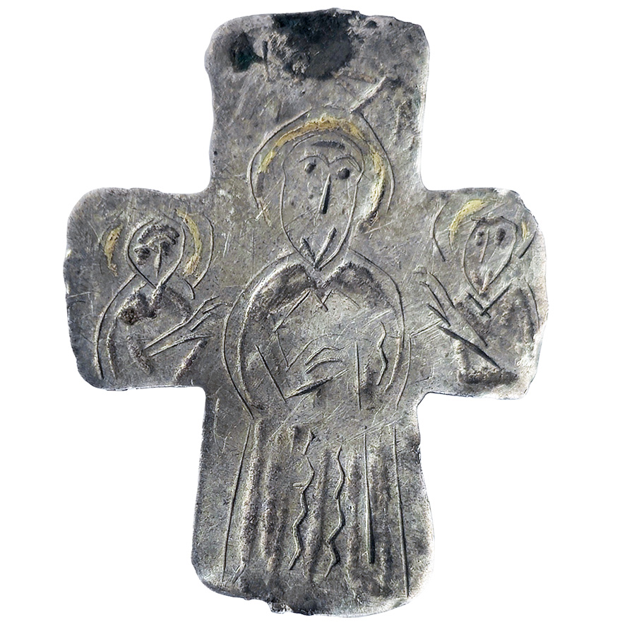 Byzantine Silver Cross with the Bust of Christ