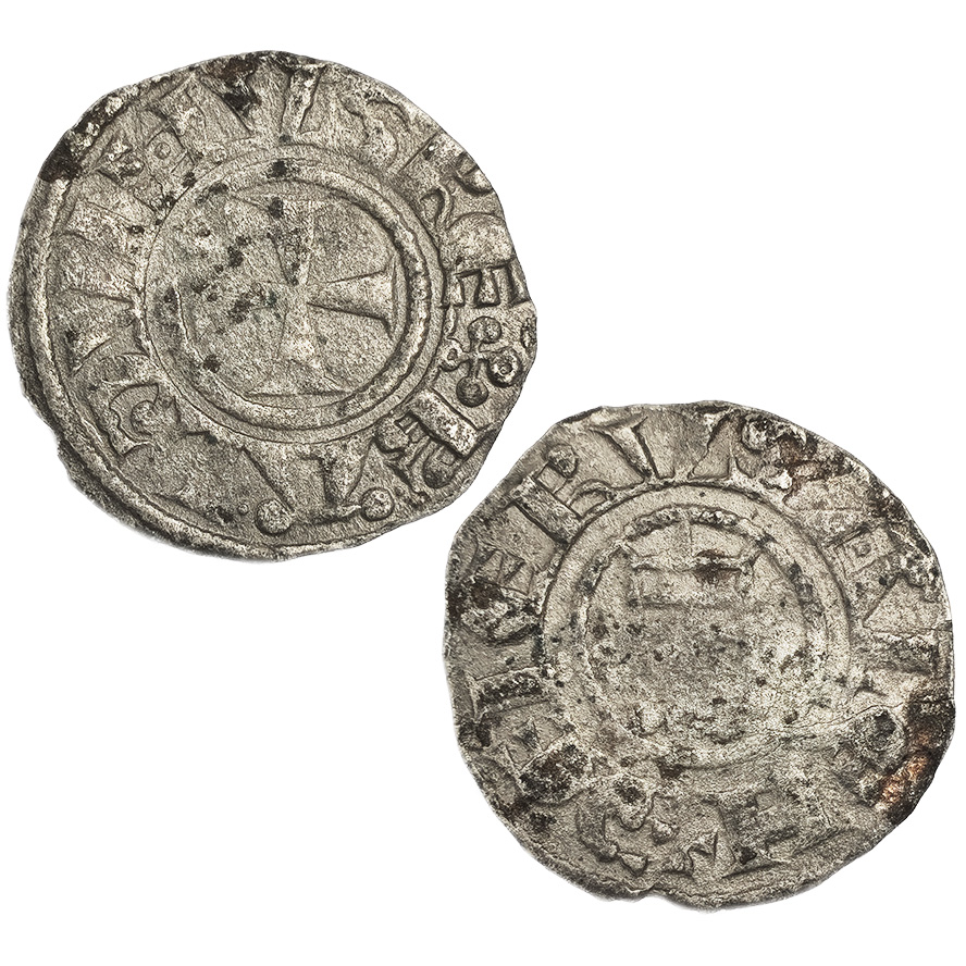 Crusader Coin - Kingdom of Jerusalem with Cross and Kind David's Tower