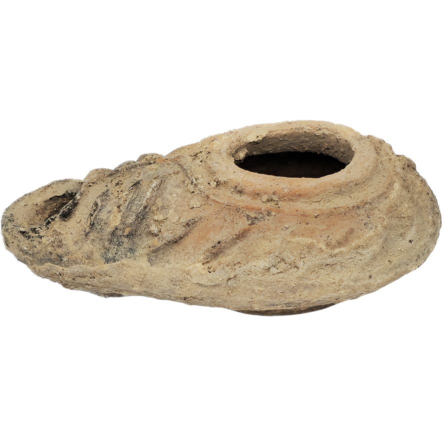 Byzantine Clay Oil Lamp Discovered in Jerusalem A