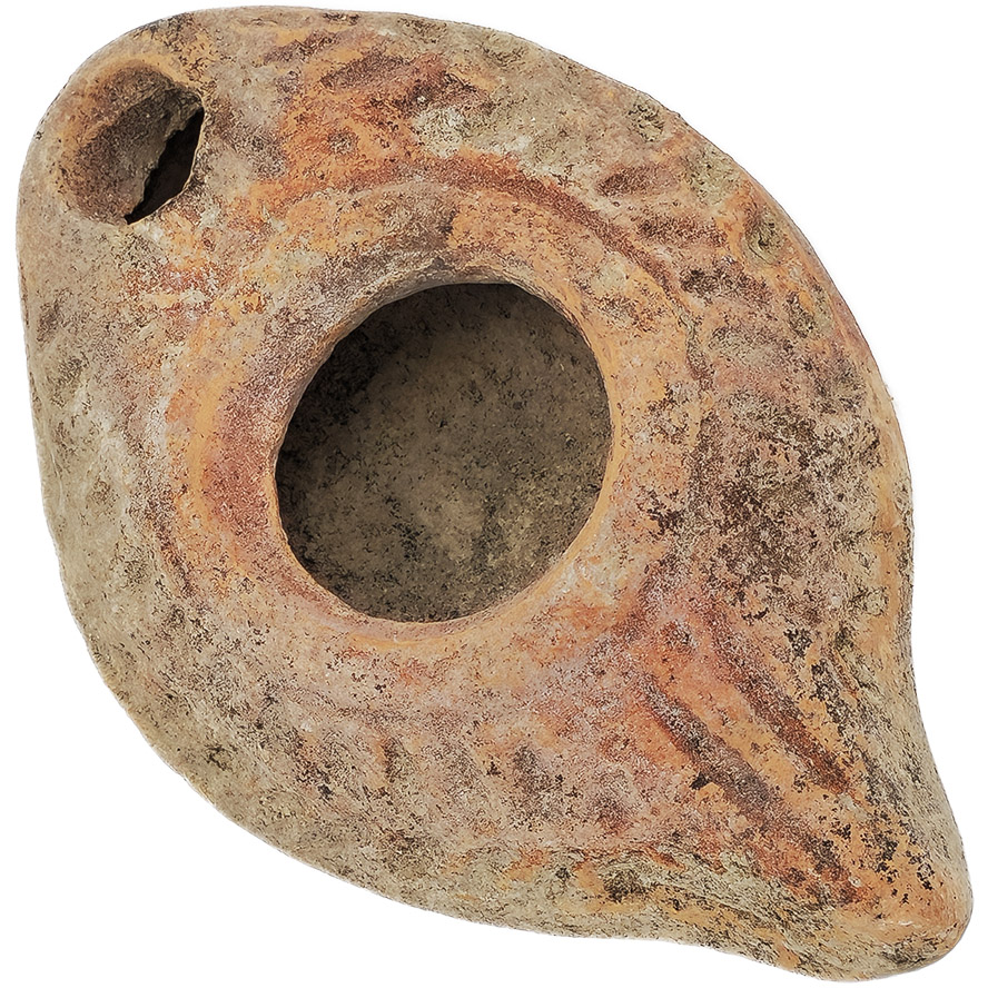 Mini Roman Oil Lamp - Red Color with a Beautiful Decoration