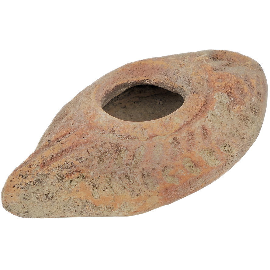 Mini Roman Oil Lamp - Red Color with a Beautiful Decoration B