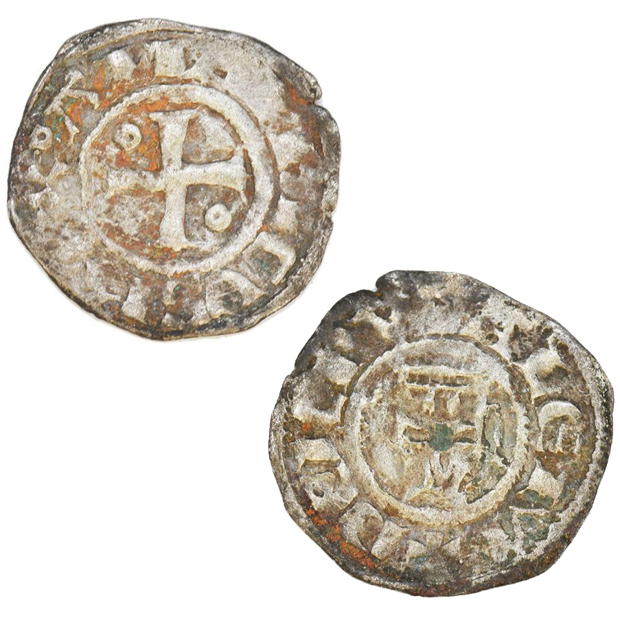 The Cross and King David's Tower - Silver Crusader Coin - Kingdom of Jerusalem
