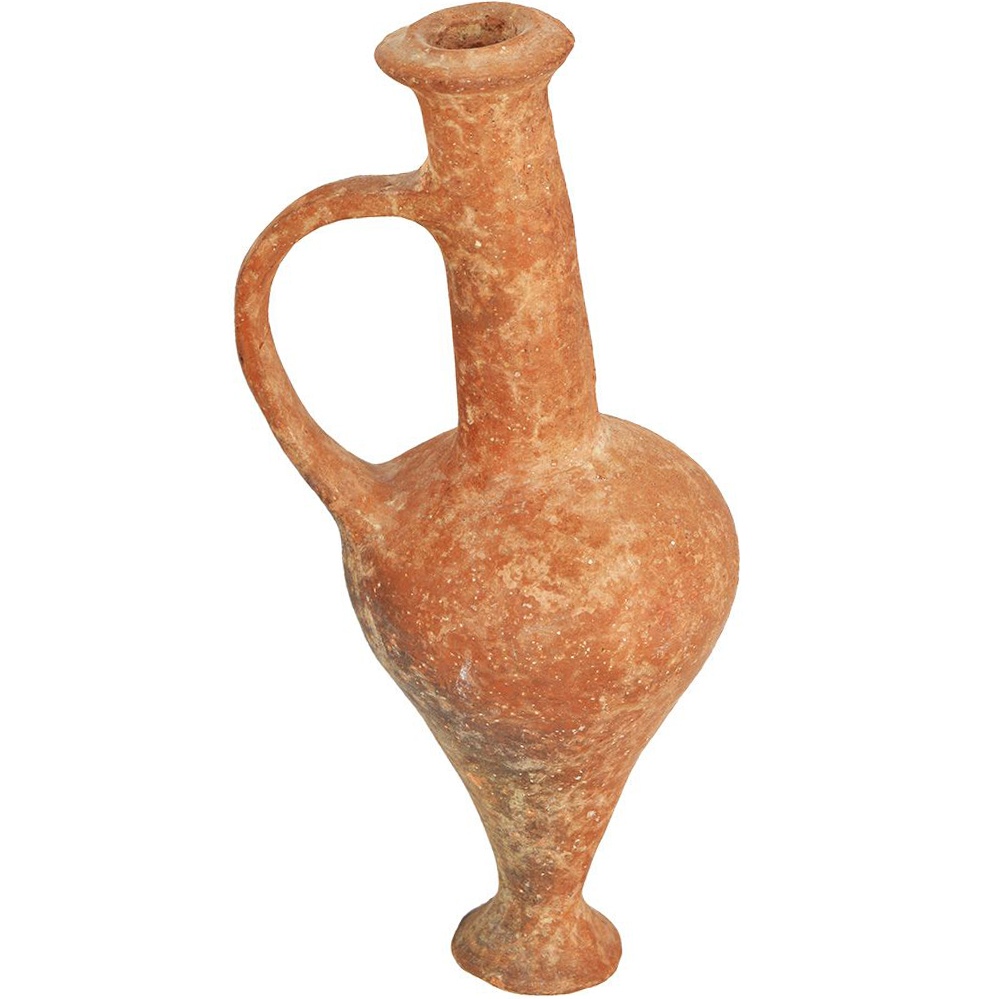 Late Bronze Age Pottery Medicine Jug - Red Clay Bilbil - Found in Jerusalem