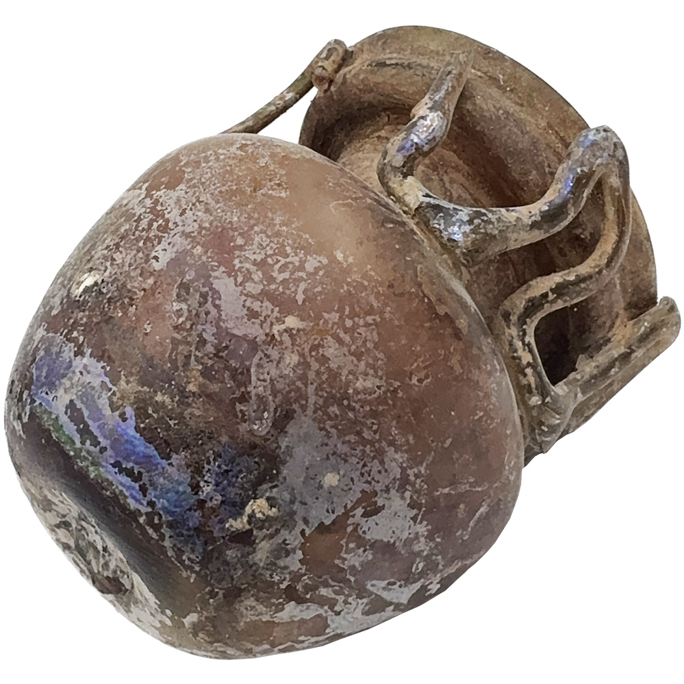 Roman Glass Brown Jar - Decorated Glass Discovered in Israel
