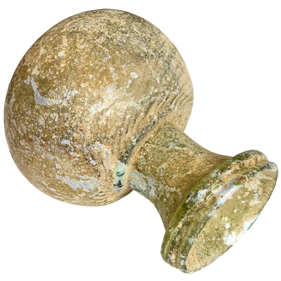 Late Roman Glass Medicine Jar - 4th to 6th Centuries A.D - turned view