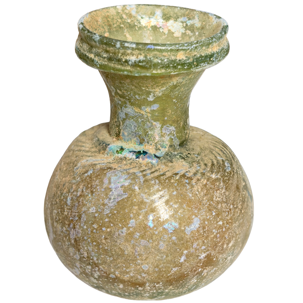 Late Roman Glass Medicine Jar - 4th to 6th Centuries A.D - Found in Jerusalem