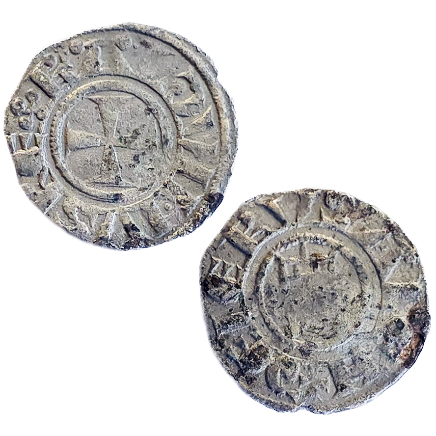 Silver 'Kingdom of Jerusalem' Coin with a Cross and King David's Tower