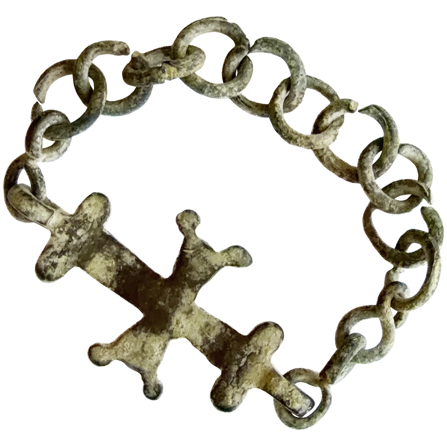 Byzantine Period Bronze Cross Fibula - 4th-7th Century A.D. - Found in Beit She'an